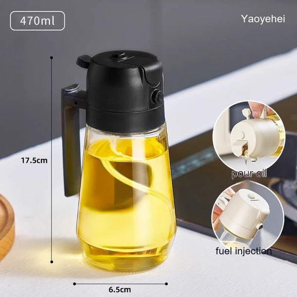 DuoFlow | Oliefles 2-in-1 voor Sprayen en Schenken, 470 ml