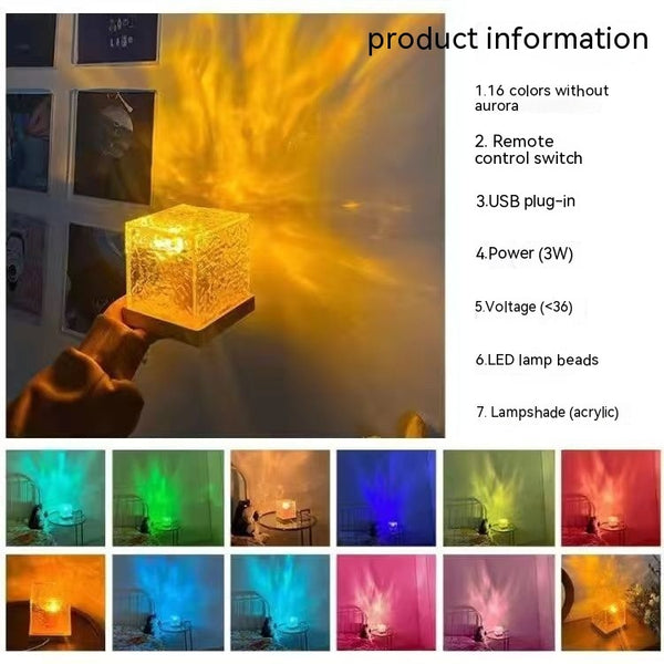 AquaGlow | Sfeerlamp met Watergolfprojectie en 16 Kleuren
