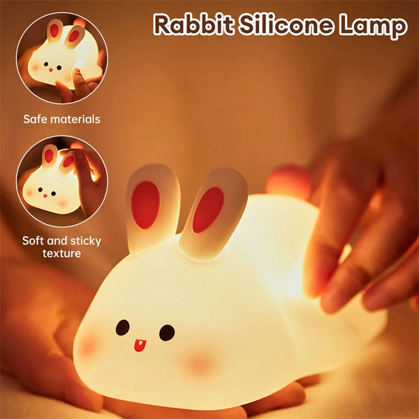 BunnyGlow | Zacht LED Nachtlampje van Siliconen voor Kinderen