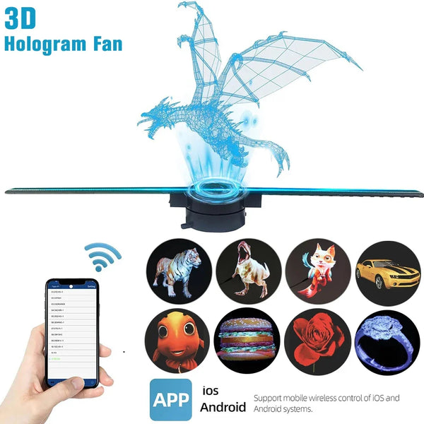 3D Hologram Fan | Holografisch Display met Wifi-bediening