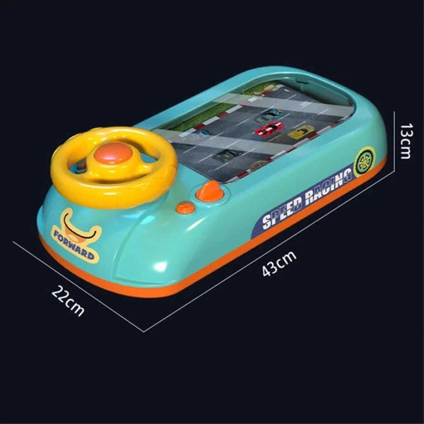 Turbo Tykes interactief racestuur met kleurrijke knoppen en zuignappen
